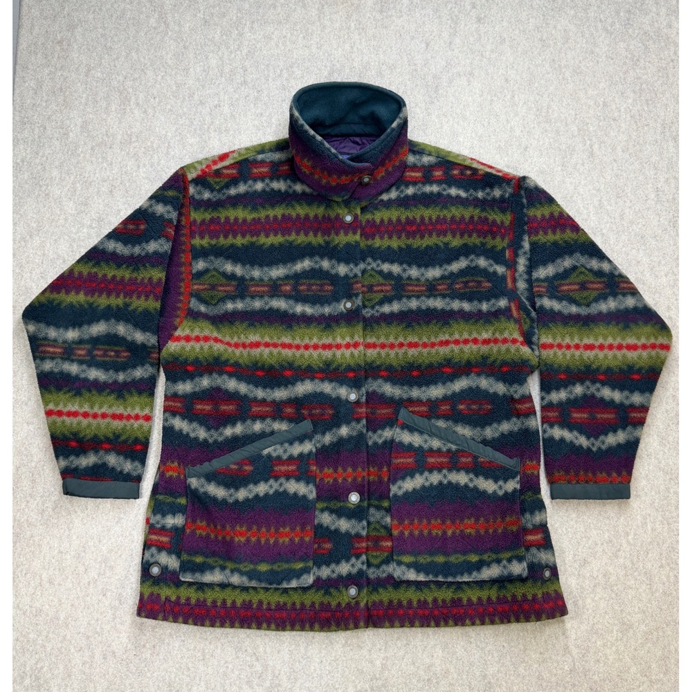 Vintage 90s Patagonia Men's Synchilla Chore Button Down Coat Sacajawea M RARE